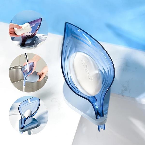1097 Leaf Shape Soap Box Self Draining Bathroom Soap Holder - SkyShopy 1097 Leaf Shape Soap Box Self Draining Bathroom Soap Holder - SkyShopy